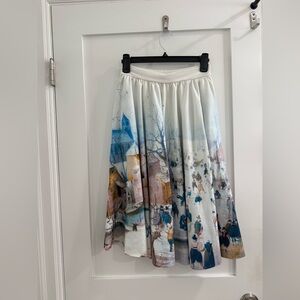 Blackmilk multicolor winter pattern polyester a-line skirt (m, fits like s/m)